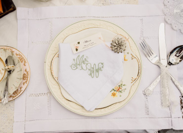 Personalised Linen Hemstitch Napkins Personalised monogram napkins personalised linen napkins