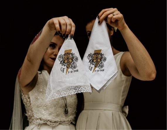 Embroidered Monogram On Wedding Dress