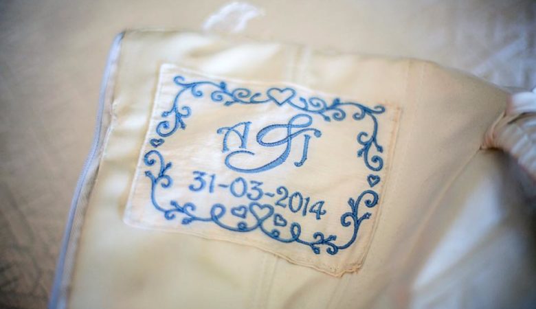 Personalised wedding dress label Personalised wedding dress label