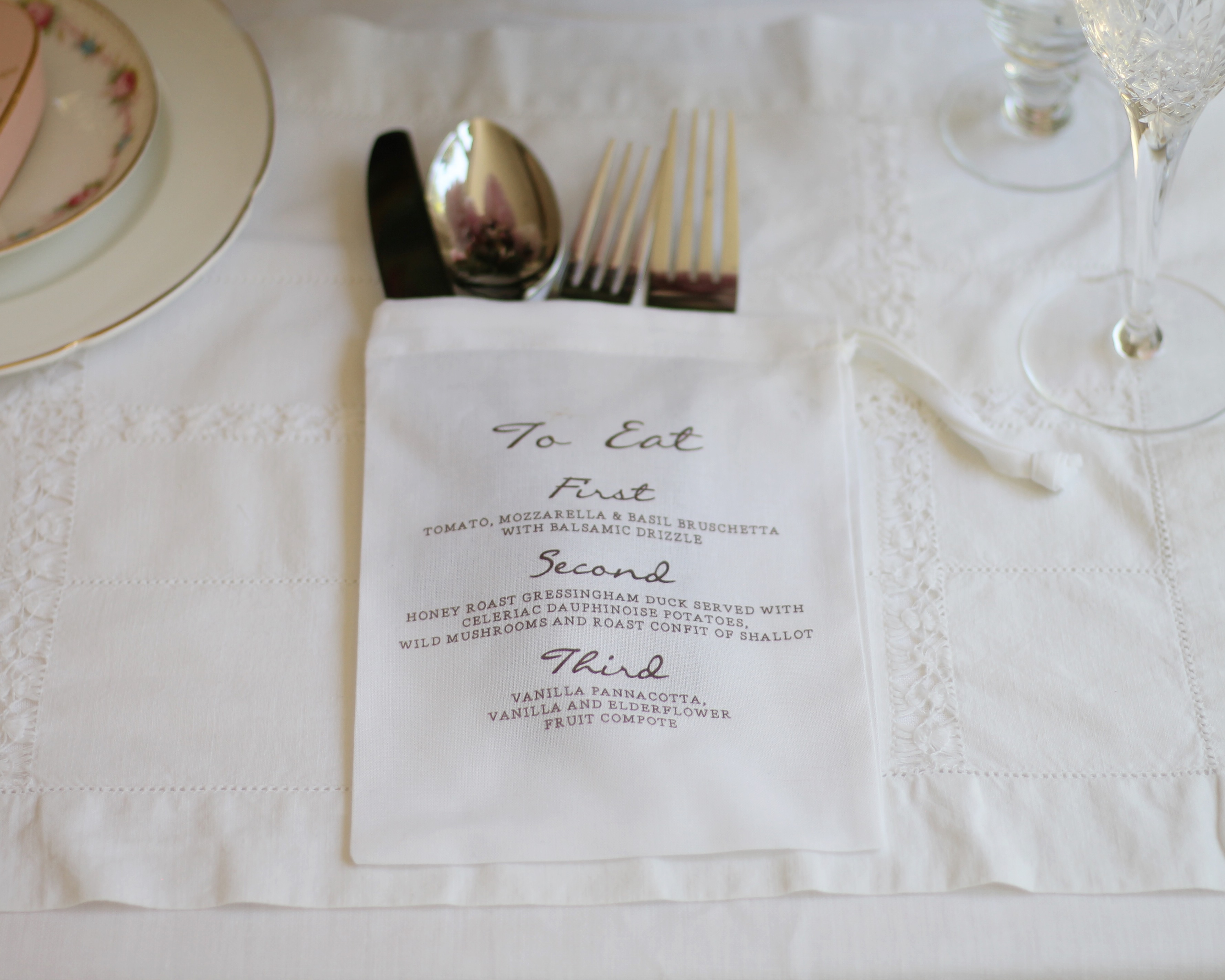 personalised custom printed cotton wedding cutlery bags mens christmas hankies