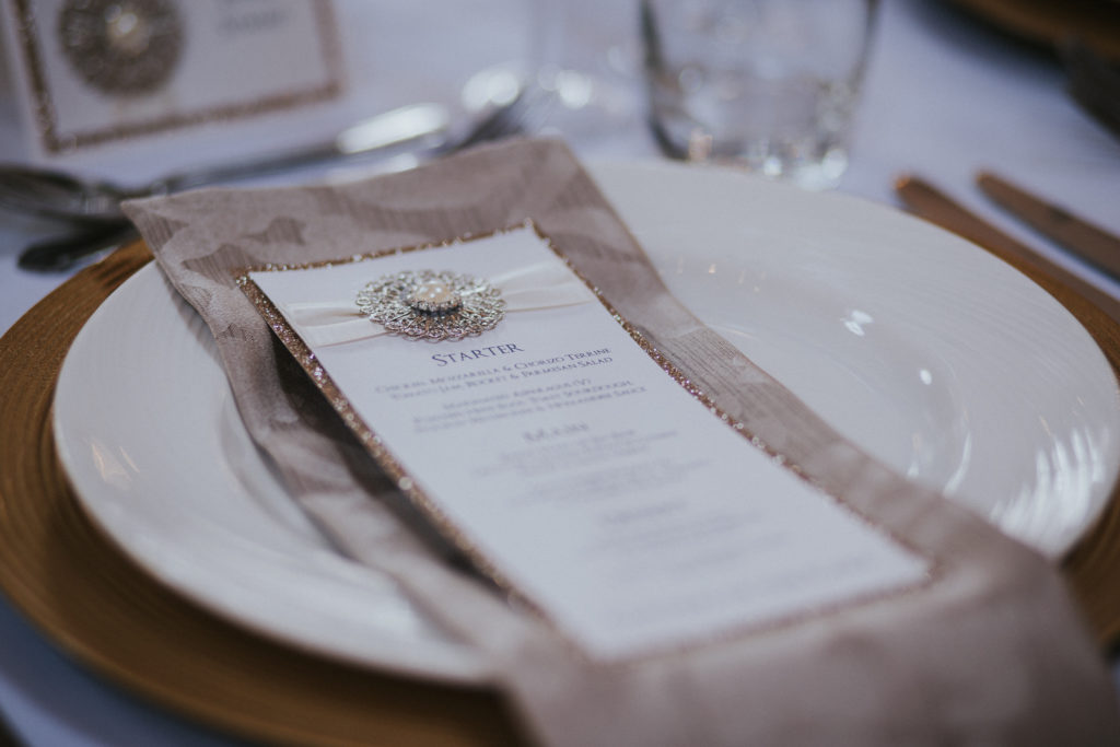 Classic Fairytale Wedding with Personalised Handkerchiefs and Napkins