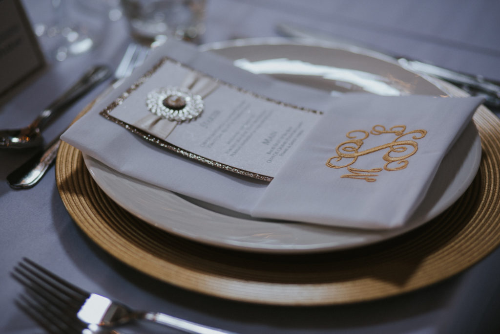 Classic Fairytale Wedding with Personalised Handkerchiefs and Napkins