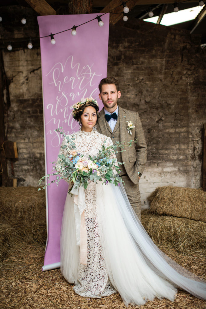 Pastel Wedding Inspiration With Personalised Monogrammed Napkins