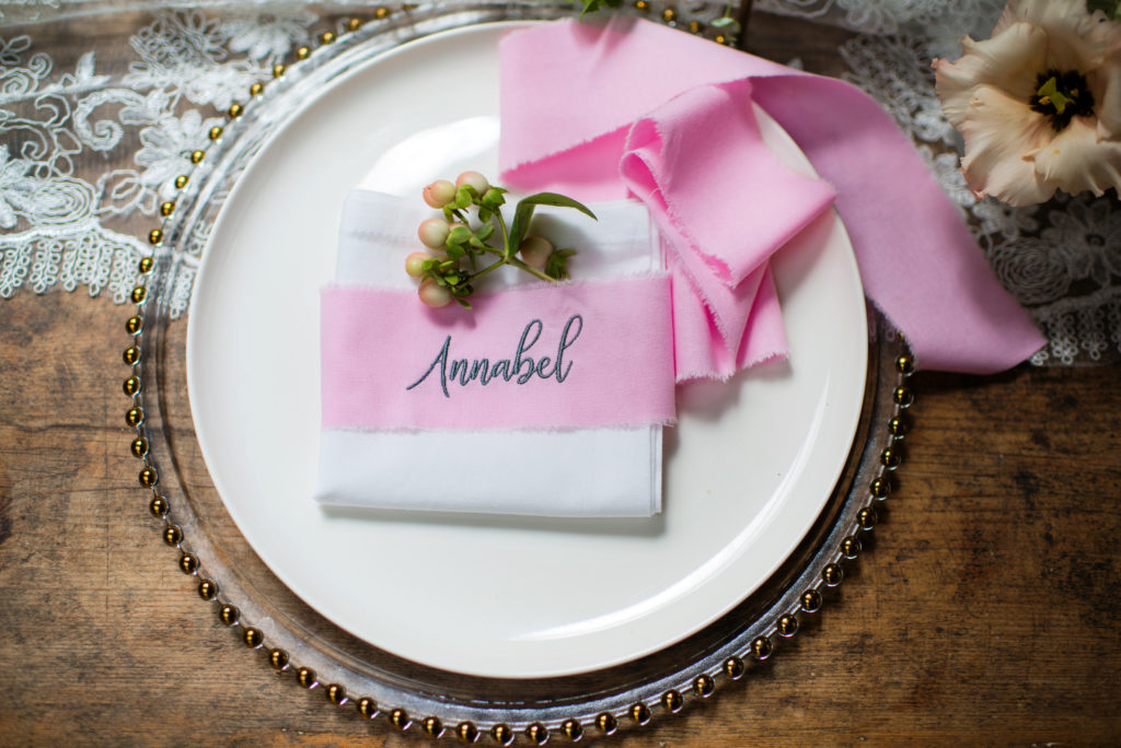 Pastel Wedding Inspiration With Personalised Monogrammed Napkins