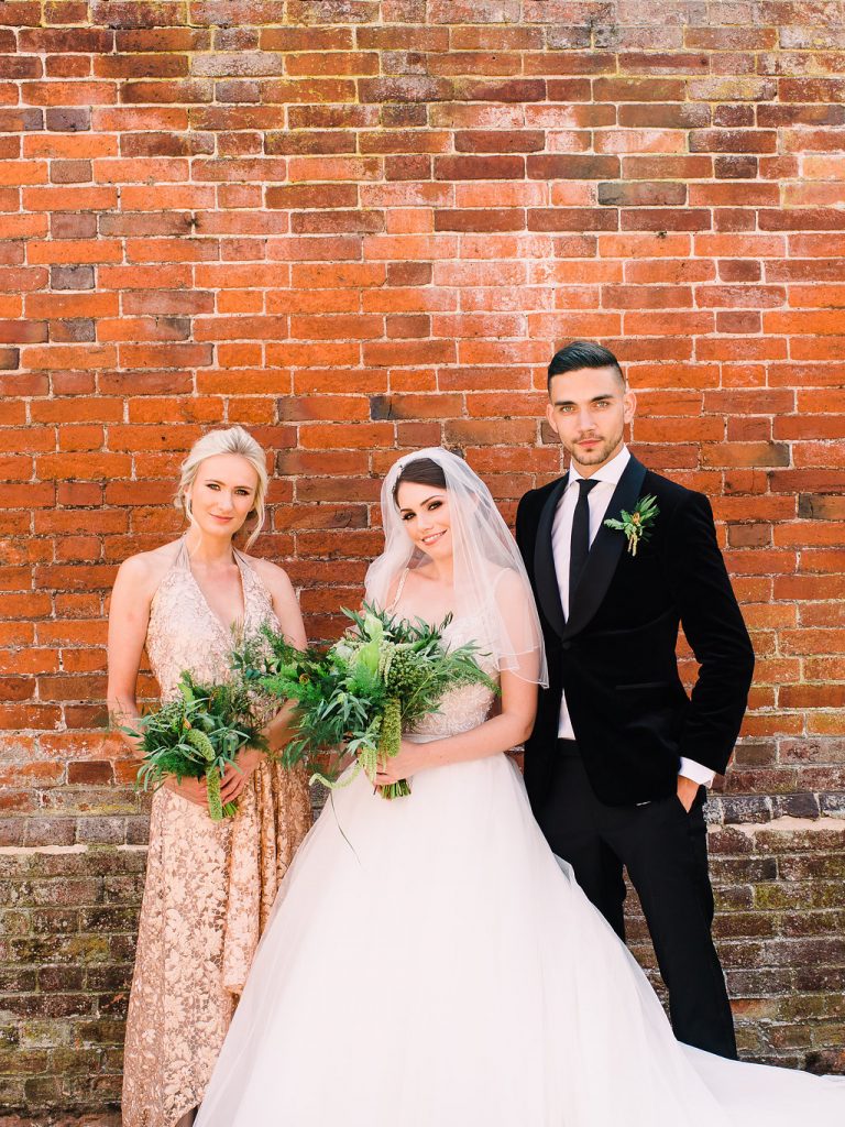 Copper Luxe Wedding With Personalised Napkins and Silk Garter