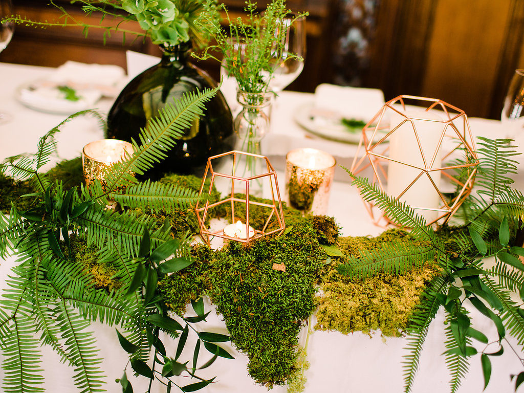 Copper Luxe Wedding With Personalised Napkins and Silk Garter