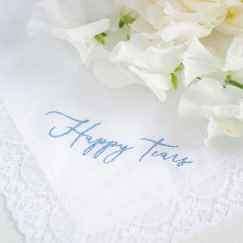 Happy Tears wedding handkerchief
