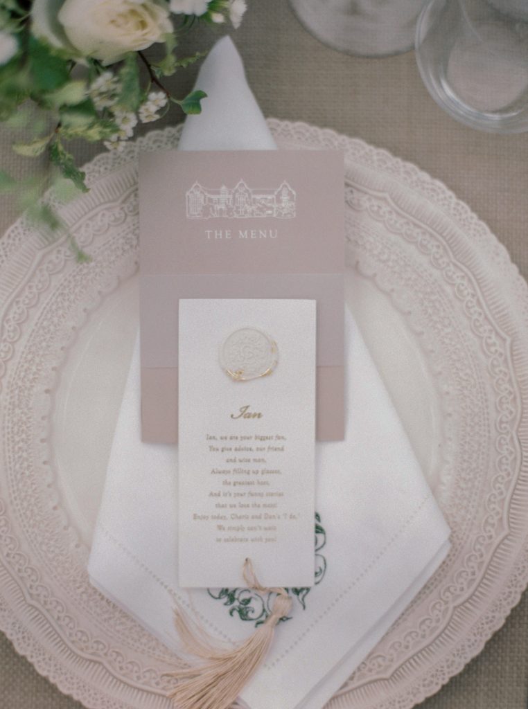 Luxury Wedding Inspiration With Bespoke Monogram Napkins